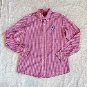 Men’s Antigua New England Patriots check original logo “Pat Patriot” button down